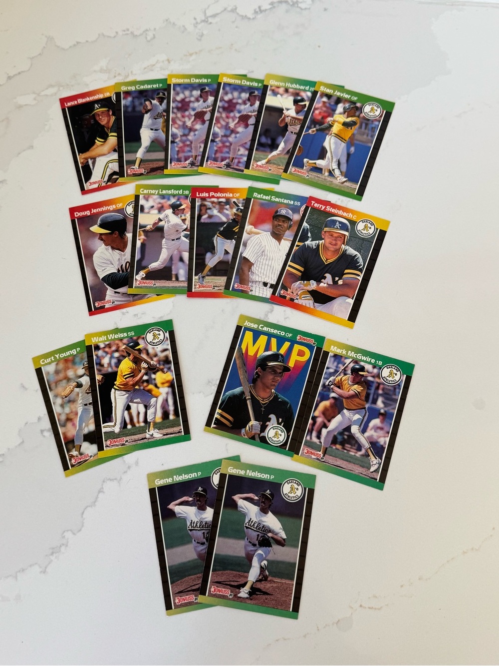 Baseball Trading Cards Donruss 89 Oakland A's Lot of 17